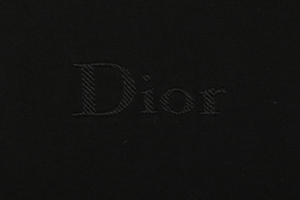 Dior Tonal Jacquard Logo Embroidered T-Shirt | Black