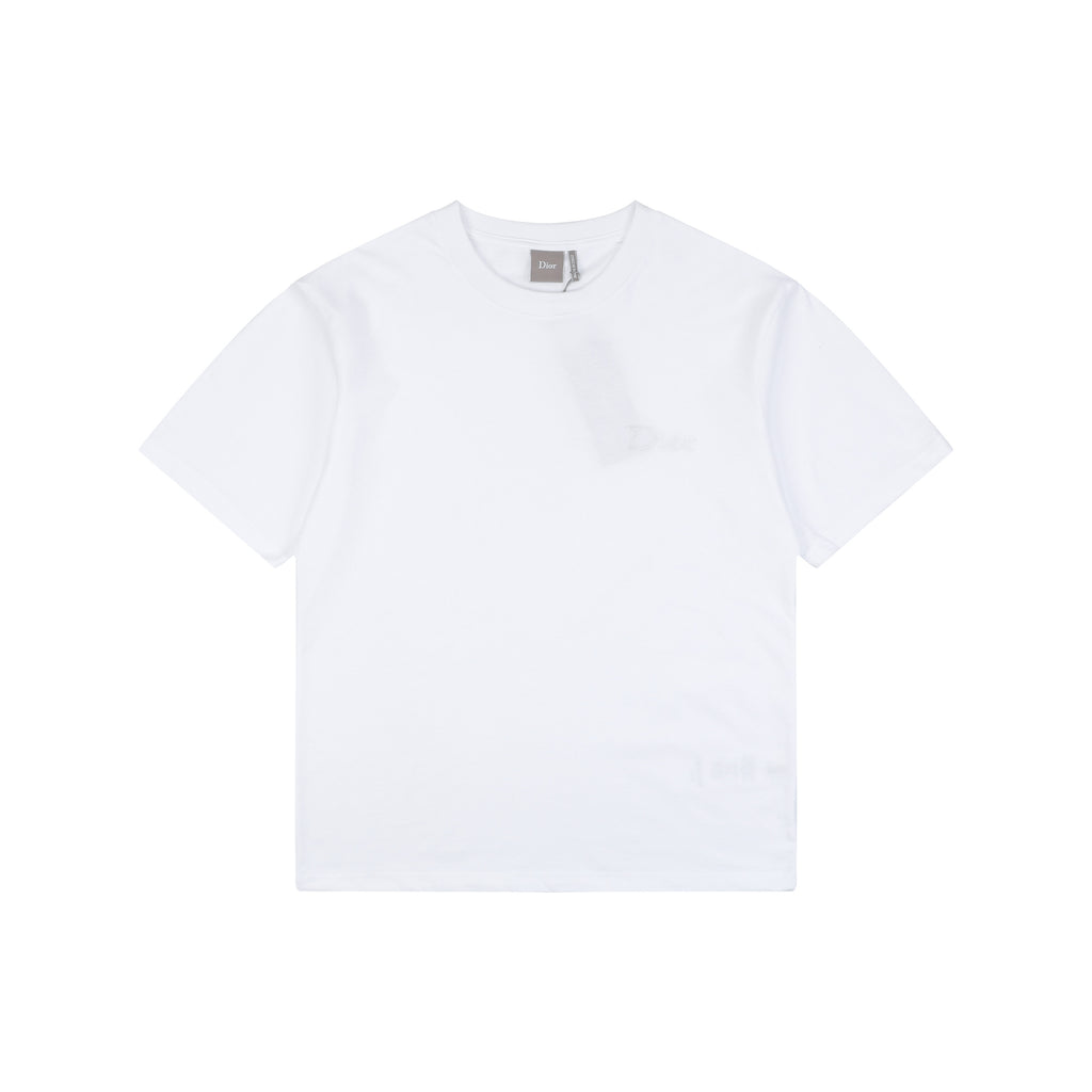 Dior Tonal Jacquard Logo Embroidered T-Shirt | White