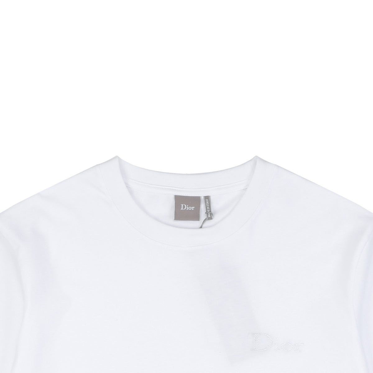 Dior Tonal Jacquard Logo Embroidered T-Shirt | White