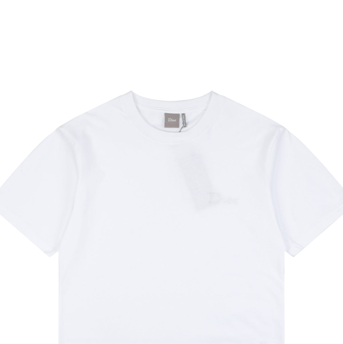 Dior Tonal Jacquard Logo Embroidered T-Shirt | White