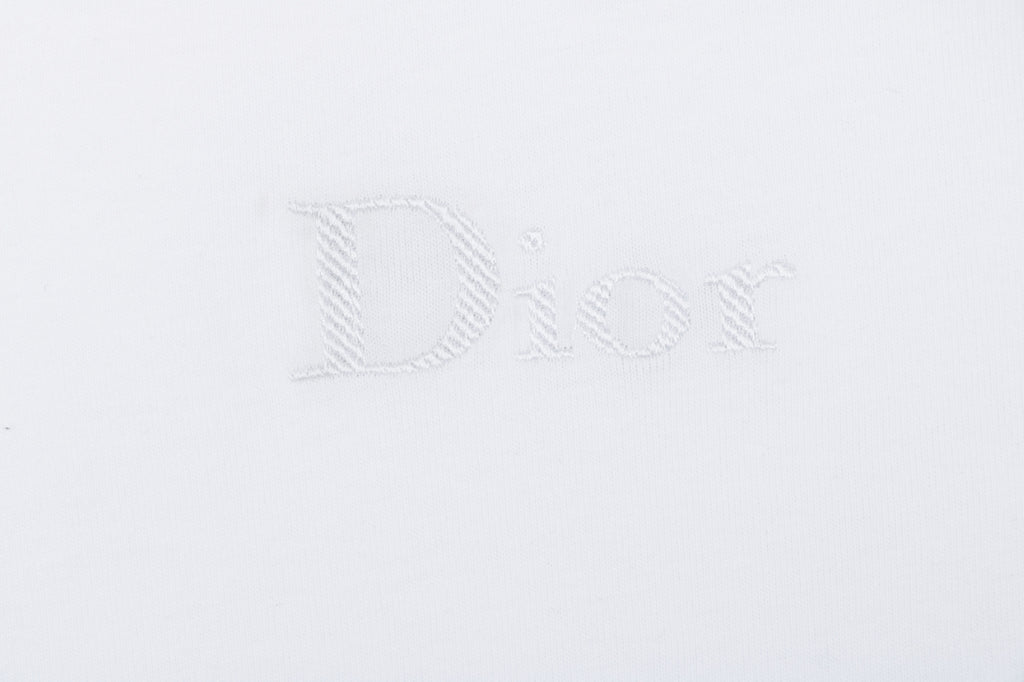 Dior Tonal Jacquard Logo Embroidered T-Shirt | White