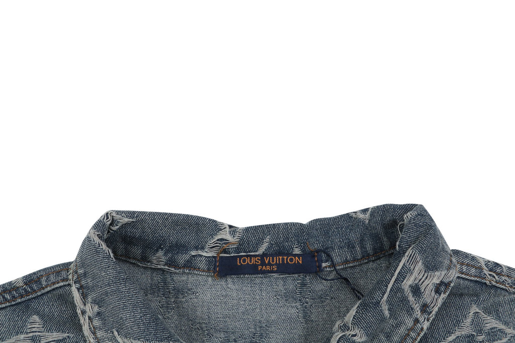 Louis Vuitton Washed Phantom Monogram Denim Jacket | Grey Blue