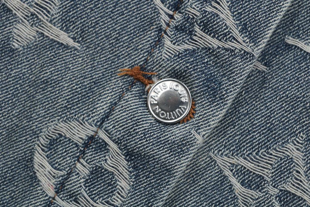 Louis Vuitton Washed Phantom Monogram Denim Jacket | Grey Blue