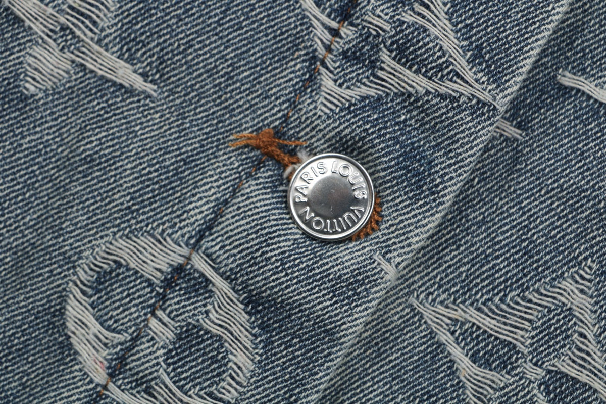 Louis Vuitton Washed Phantom Monogram Denim Jacket | Grey Blue