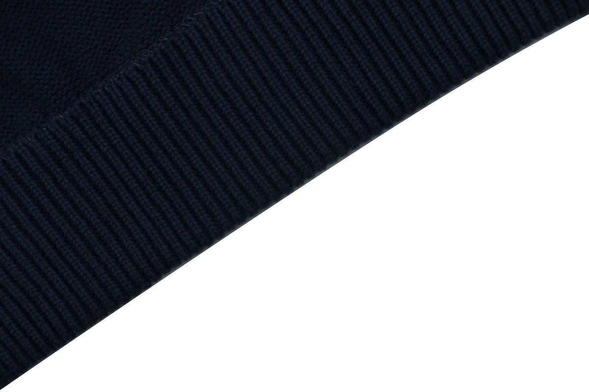 Dior Oblique Jacquard Tape Sleeve Stripe Crewneck Sweater | Navy