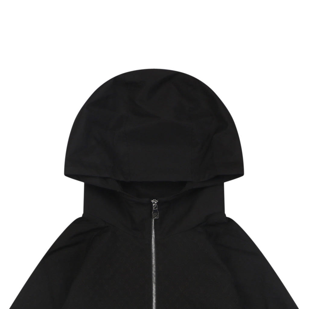 Louis Vuitton Half-Panel Tonal Monogram Zip Hooded Jacket | Black