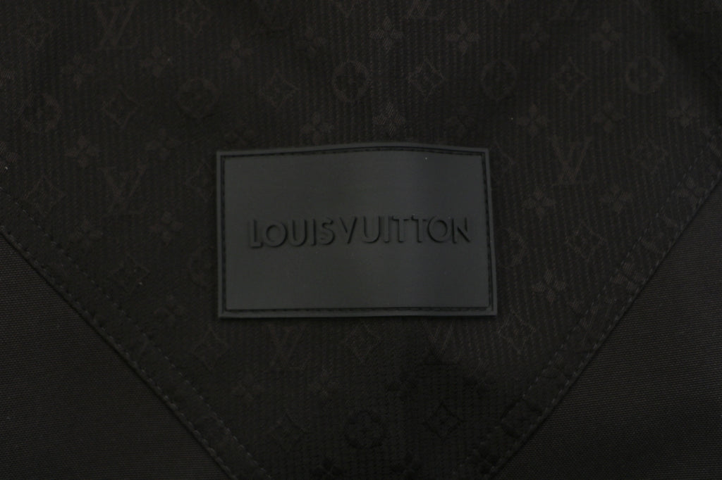 Louis Vuitton Half-Panel Tonal Monogram Zip Hooded Jacket | Black