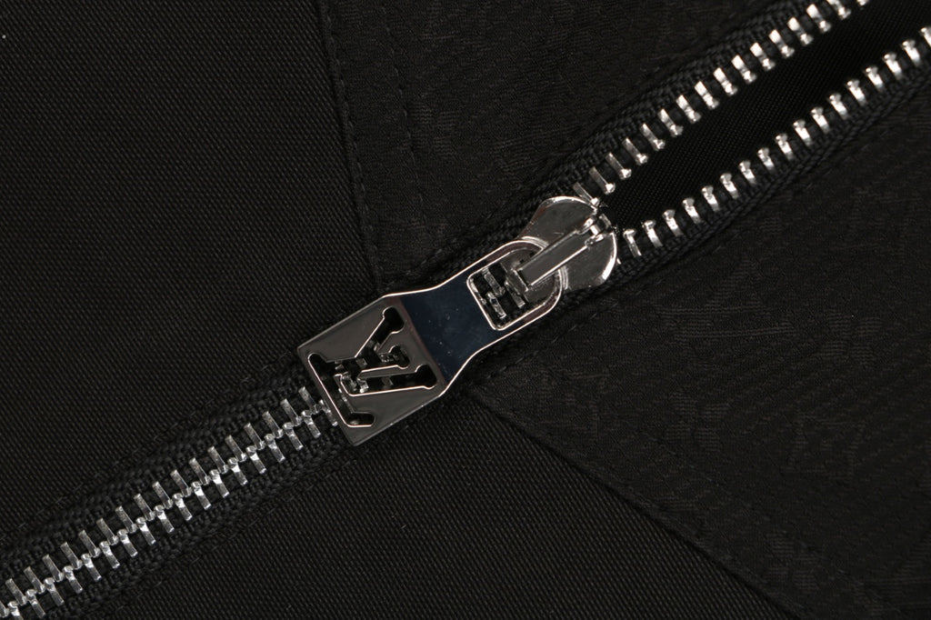 Louis Vuitton Half-Panel Tonal Monogram Zip Hooded Jacket | Black
