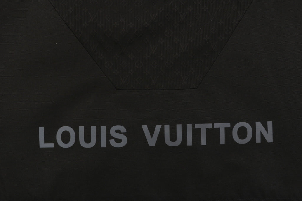Louis Vuitton Half-Panel Tonal Monogram Zip Hooded Jacket | Black
