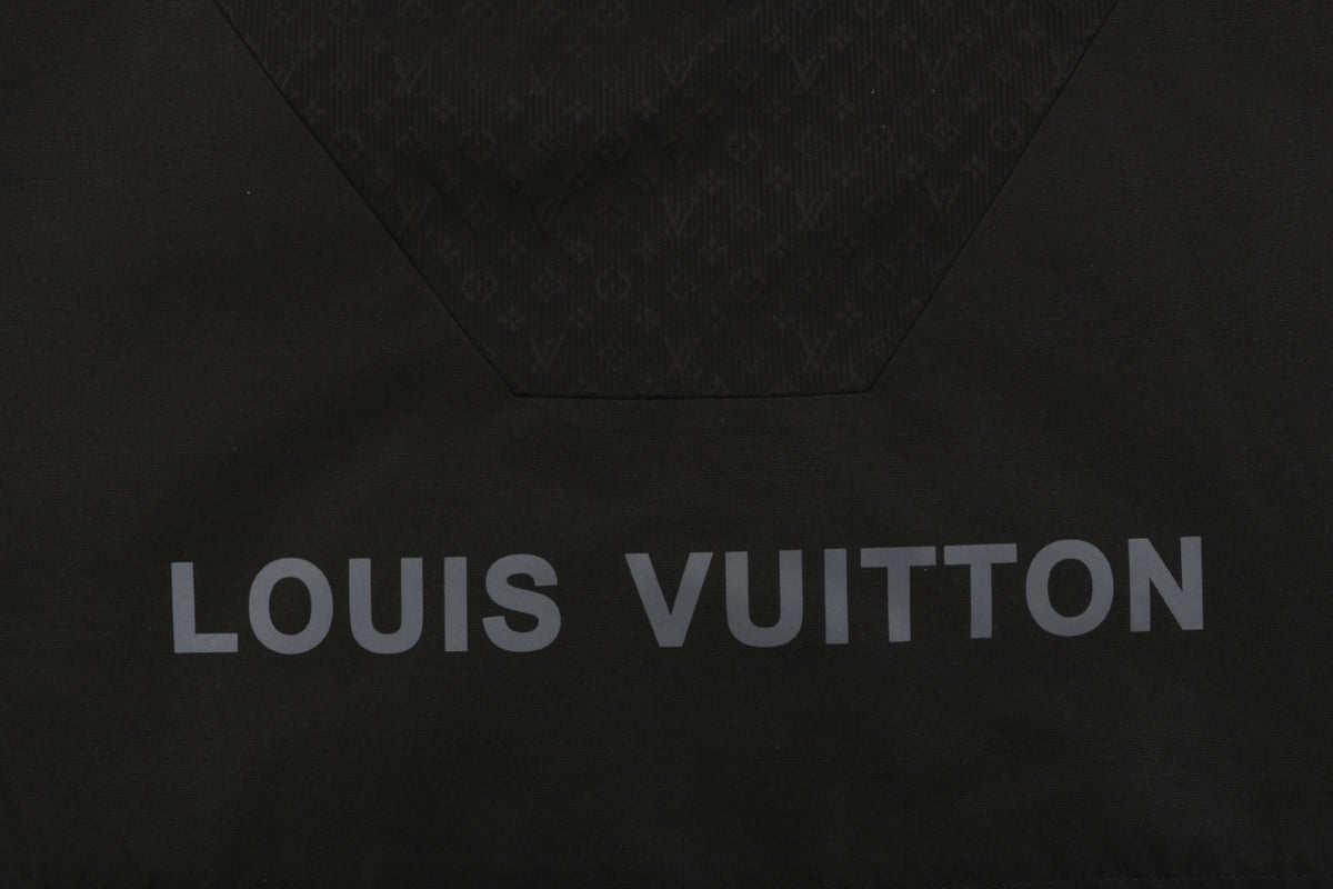 Louis Vuitton Half-Panel Tonal Monogram Zip Hooded Jacket | Black