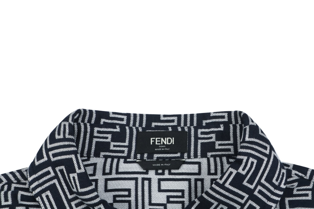 Fendi All-Over FF Monogram Perforated Print Jacket | Black / Cream
