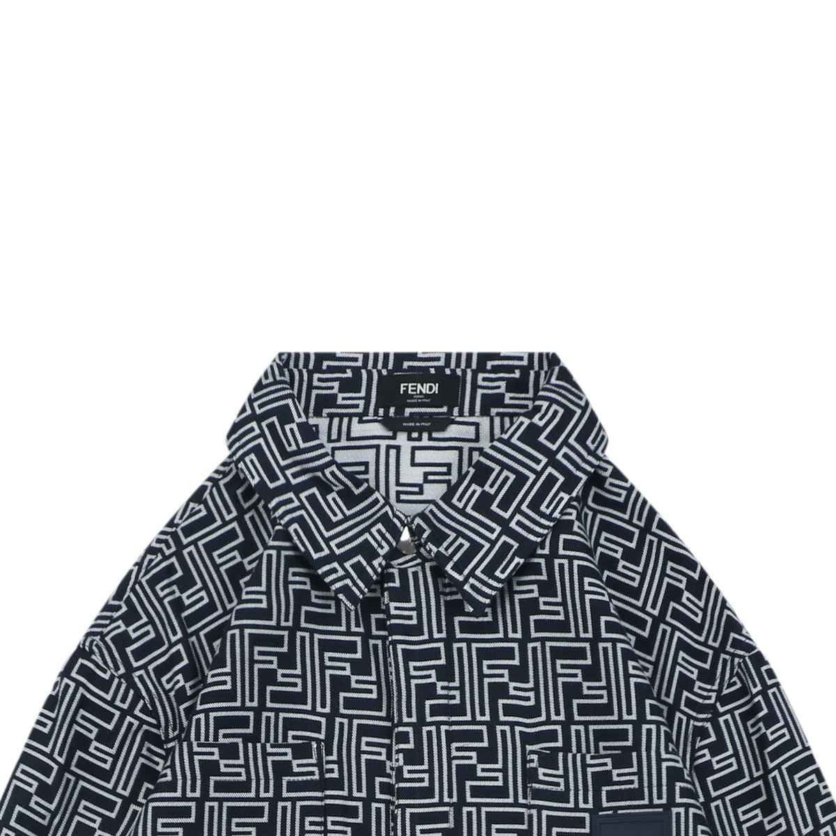 Fendi All-Over FF Monogram Perforated Print Jacket | Black / Cream