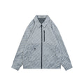 Dior All-Over Oblique Print Bee Emblem Zip Jacket | Grey Blue