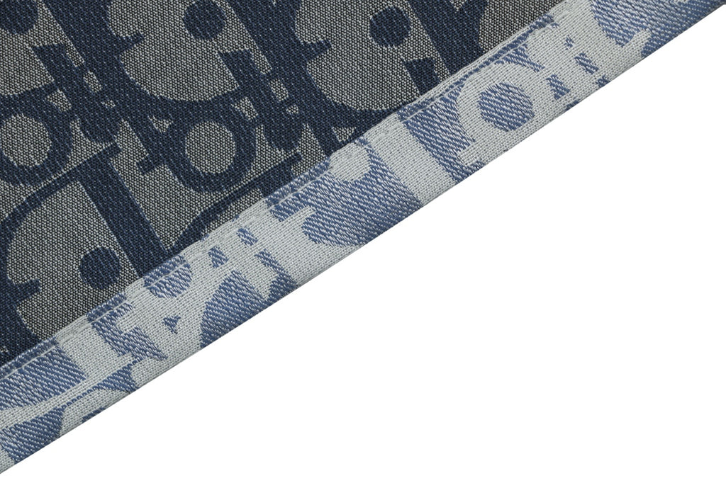Dior All-Over Oblique Print Bee Emblem Zip Jacket | Grey Blue