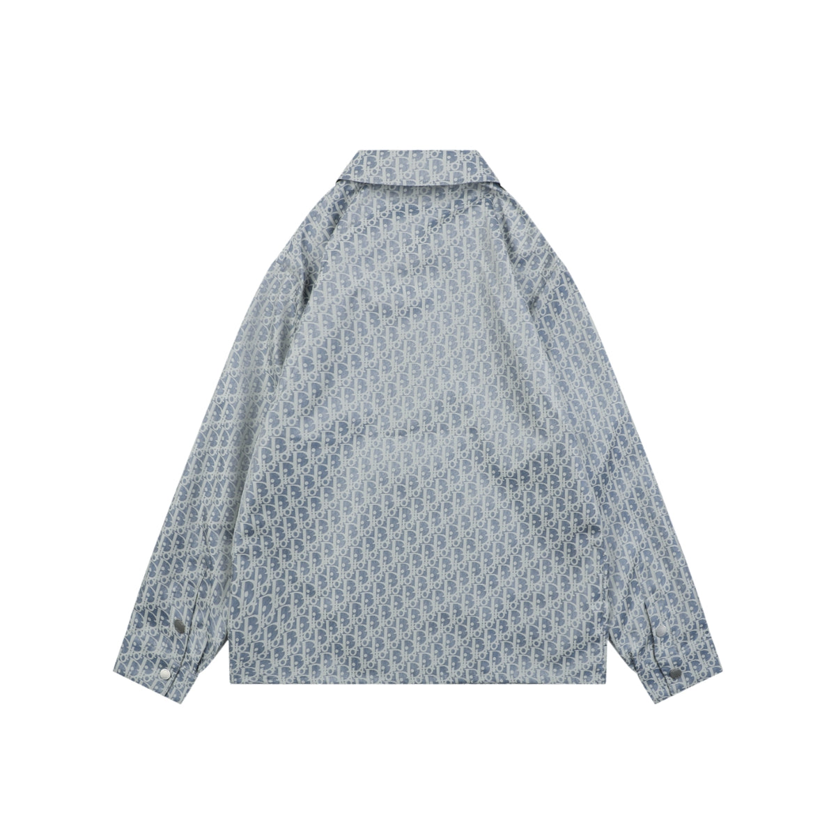Dior All-Over Oblique Print Bee Emblem Zip Jacket | Grey Blue