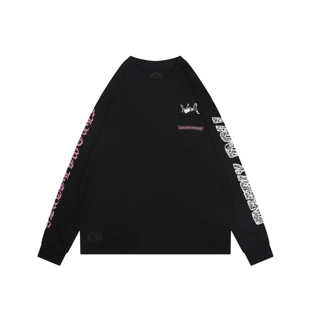Chrome Hearts "Doll" Cross Girl Print Long Sleeve T-Shirt | Black