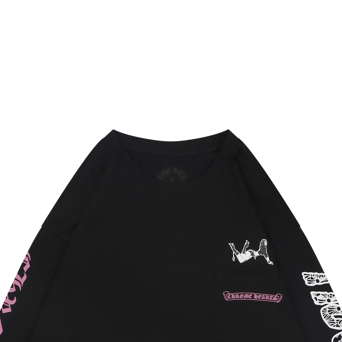 Chrome Hearts "Doll" Cross Girl Print Long Sleeve T-Shirt | Black