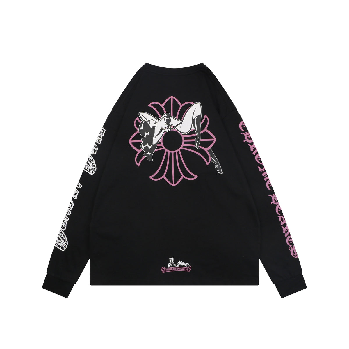 Chrome Hearts "Doll" Cross Girl Print Long Sleeve T-Shirt | Black
