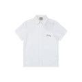 Dior Cursive Signature Embroidered Chest Pocket Short Sleeve Shirt | White