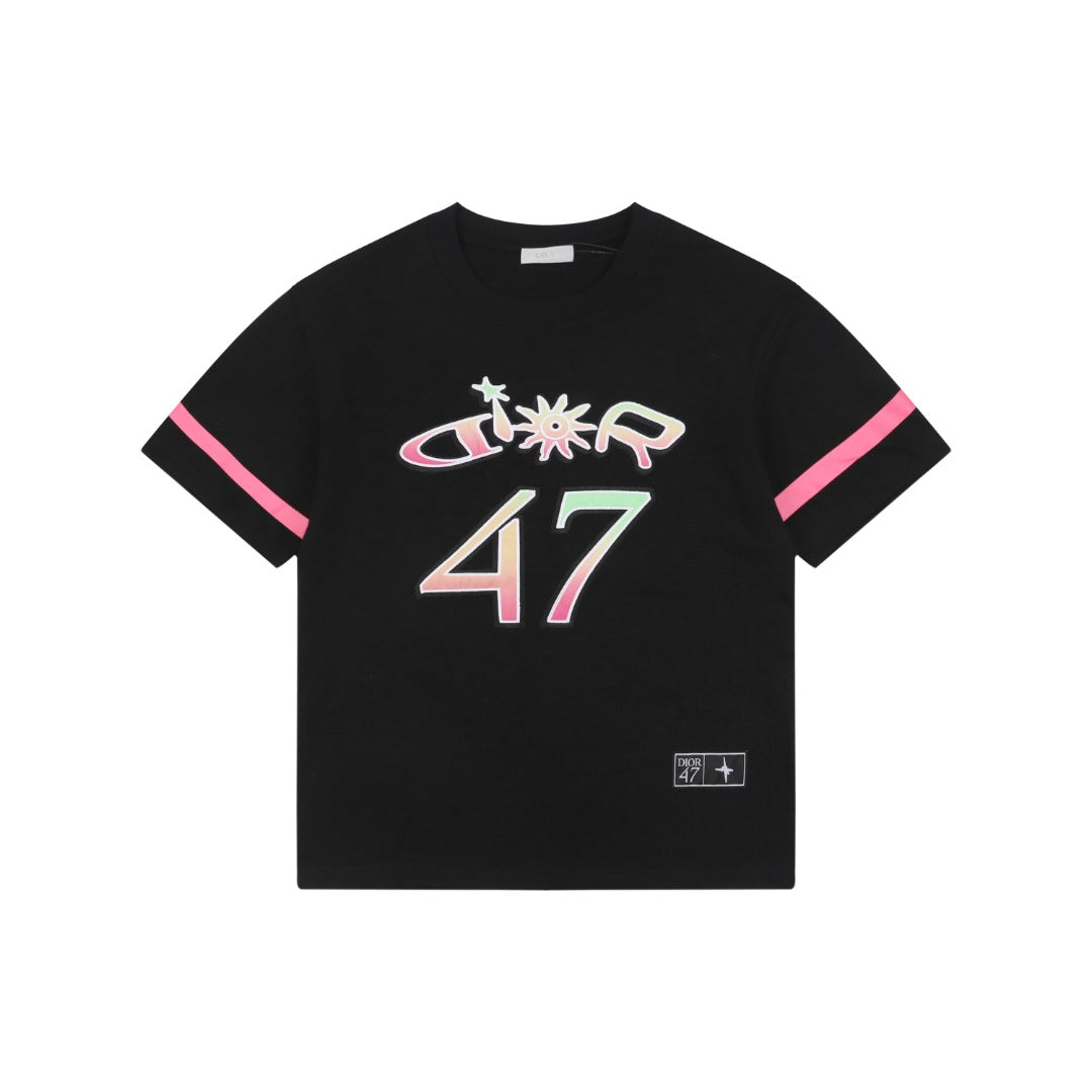 Dior 25SS "47" Graphic Logo Print T-Shirt | Black