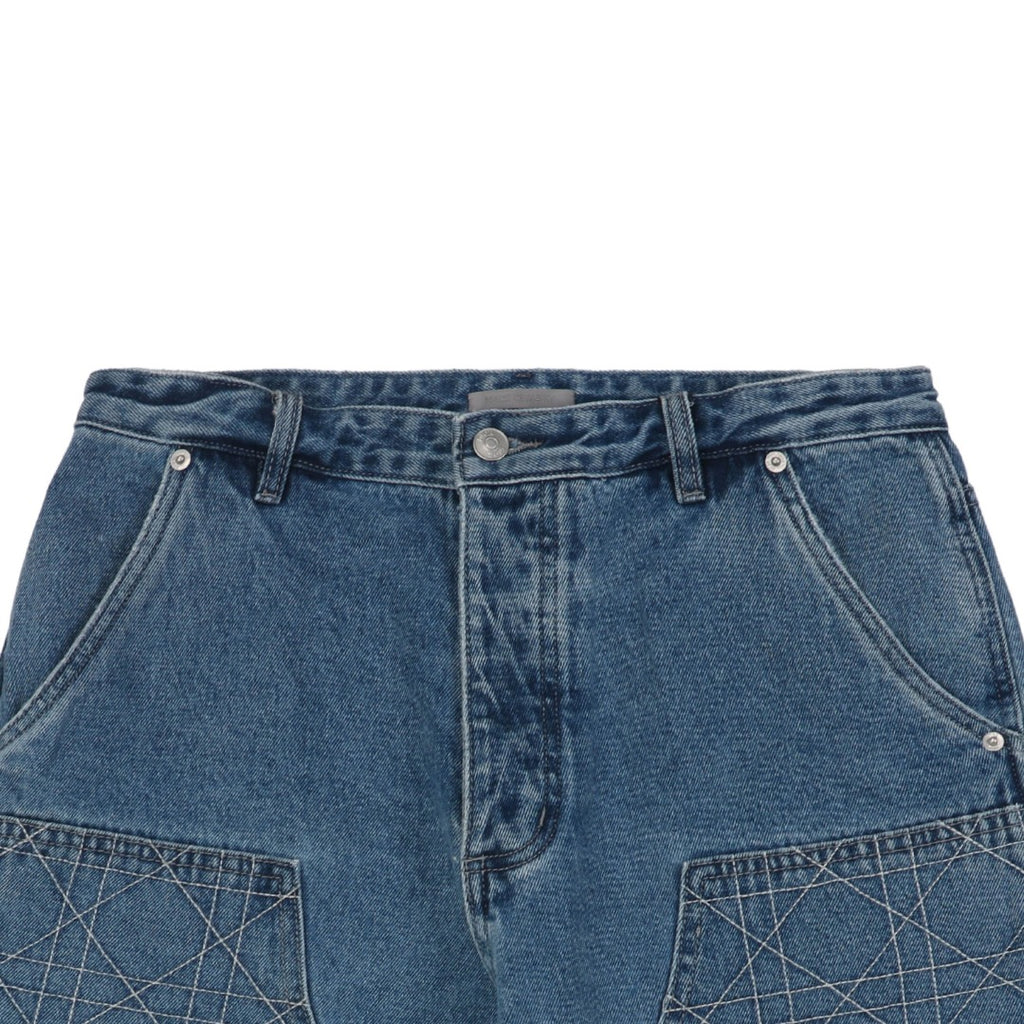 Dior 24SS Lattice-Panel Carpenter Denim Shorts