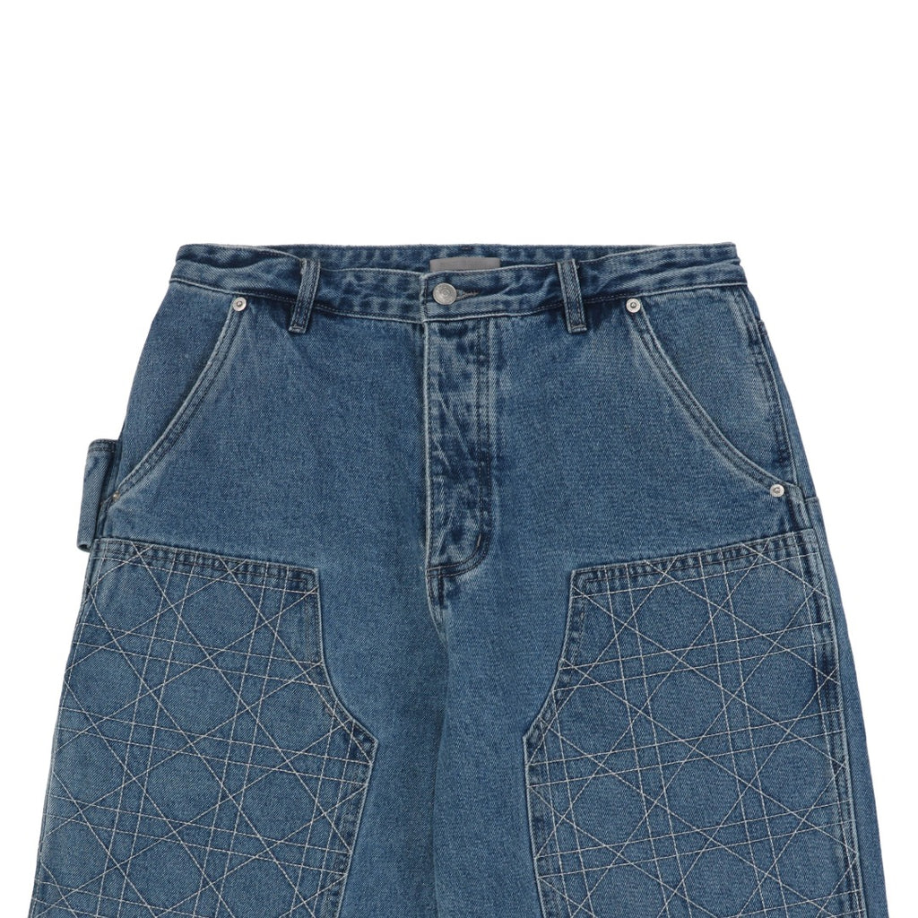 Dior 24SS Lattice-Panel Carpenter Denim Shorts