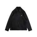 Prada Leather Triangle Logo Button Jacket | Black