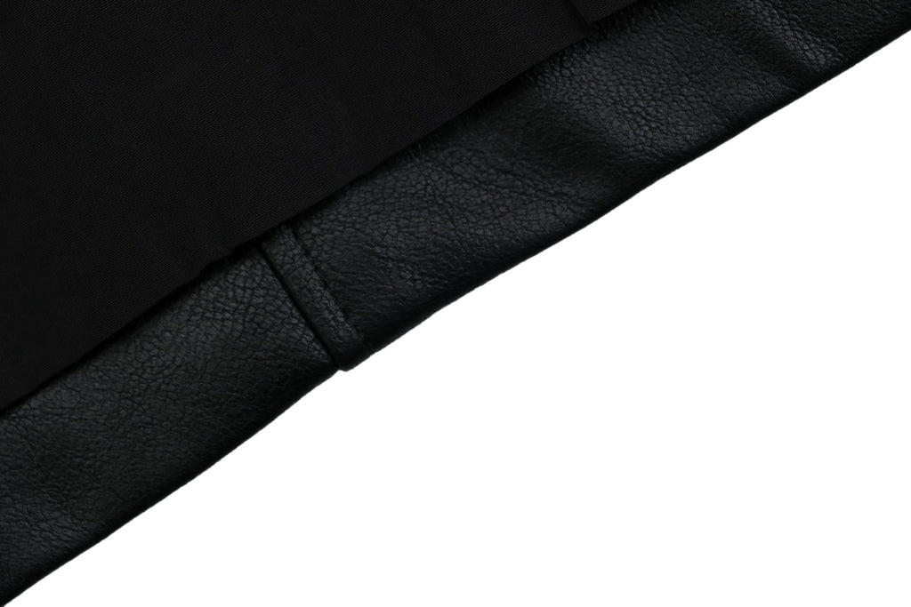 Prada Leather Triangle Logo Button Jacket | Black