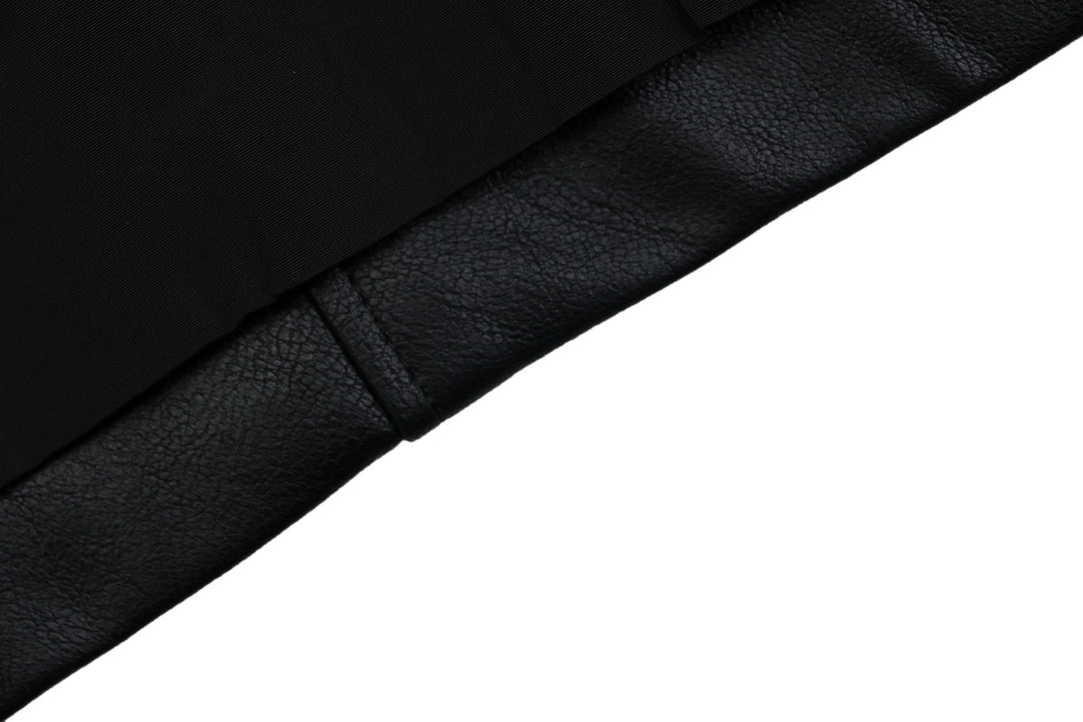 Prada Leather Triangle Logo Button Jacket | Black