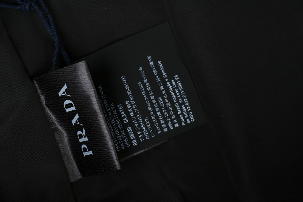 Prada Leather Triangle Logo Button Jacket | Black