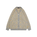 Louis Vuitton All-Over Grey / Gold Monogram Jacquard Cardigan | Grey