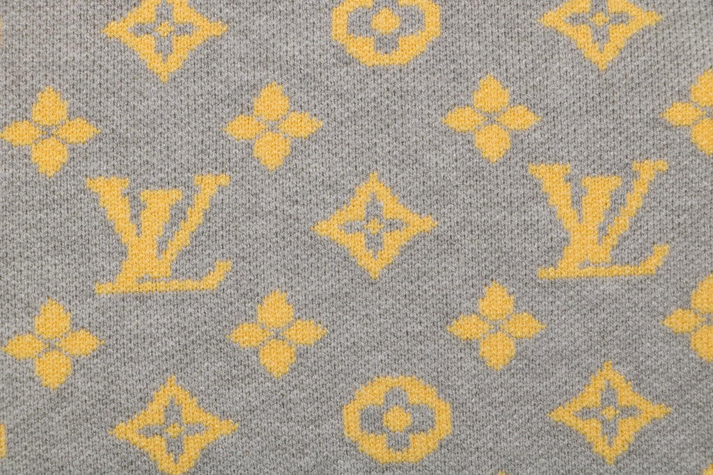 Louis Vuitton All-Over Grey / Gold Monogram Jacquard Cardigan | Grey