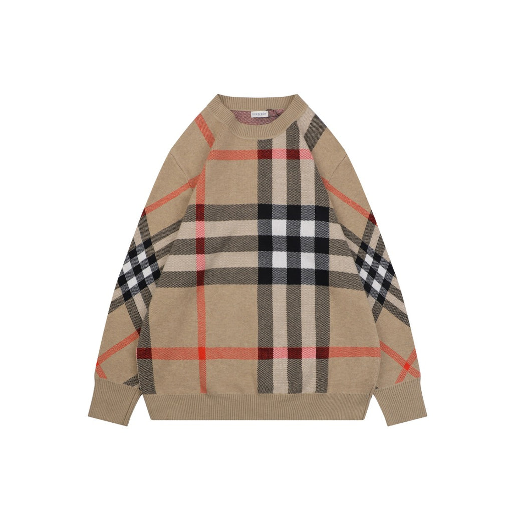 Burberry Exploded Check Jacquard Crewneck Sweater | Archive Beige