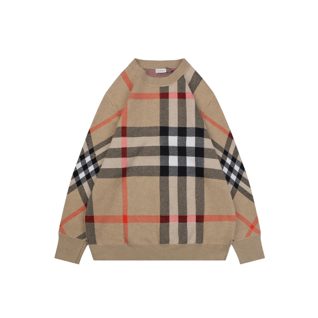 Burberry Exploded Check Jacquard Crewneck Sweater | Archive Beige