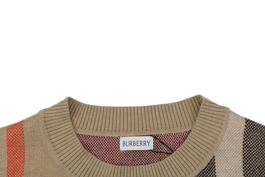 Burberry Exploded Check Jacquard Crewneck Sweater | Archive Beige