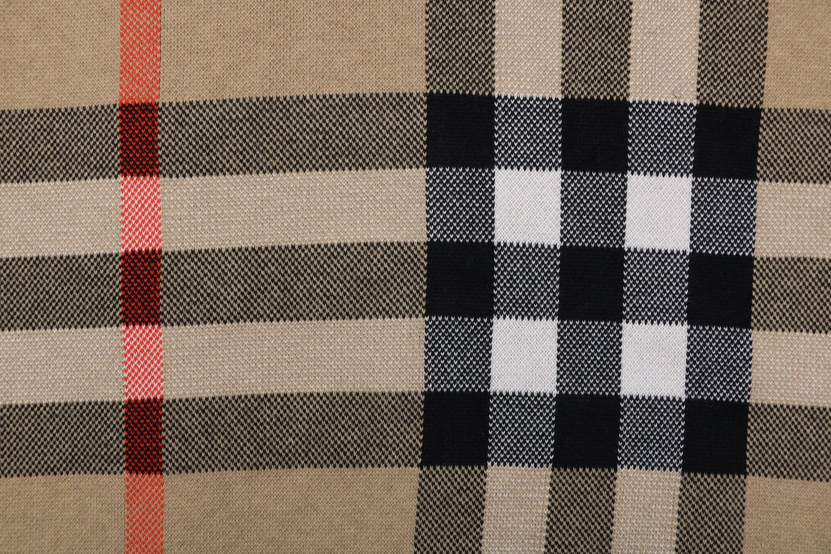 Burberry Exploded Check Jacquard Crewneck Sweater | Archive Beige