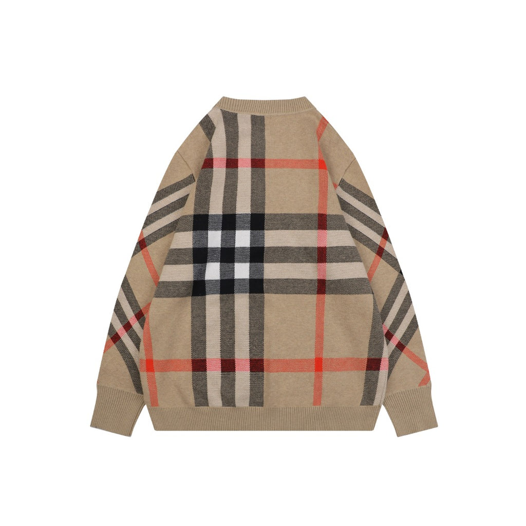 Burberry Exploded Check Jacquard Crewneck Sweater | Archive Beige