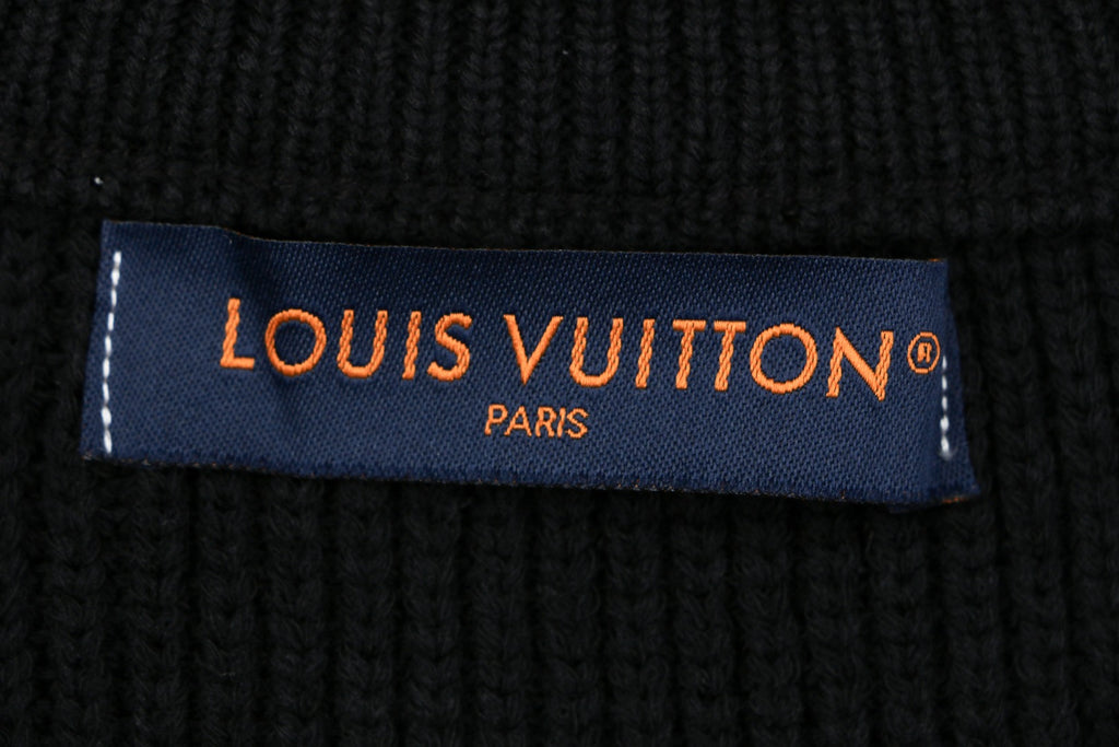Louis Vuitton Mixed Texture Panel Half-Zip Sweater | Black