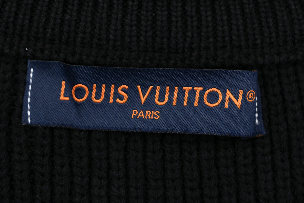 Louis Vuitton Mixed Texture Panel Half-Zip Sweater | Black