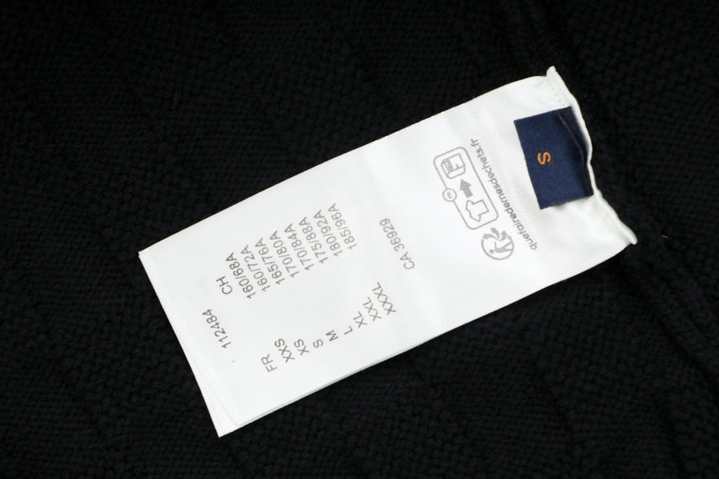 Louis Vuitton Mixed Texture Panel Half-Zip Sweater | Black