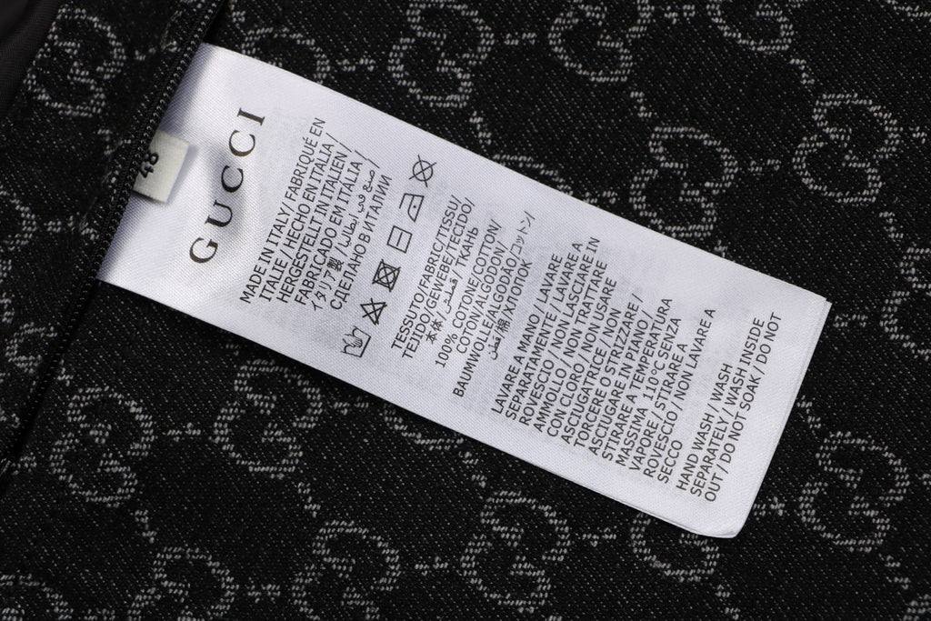 Gucci All-Over GG Supreme Tonal Print Shirt Jacket | Black