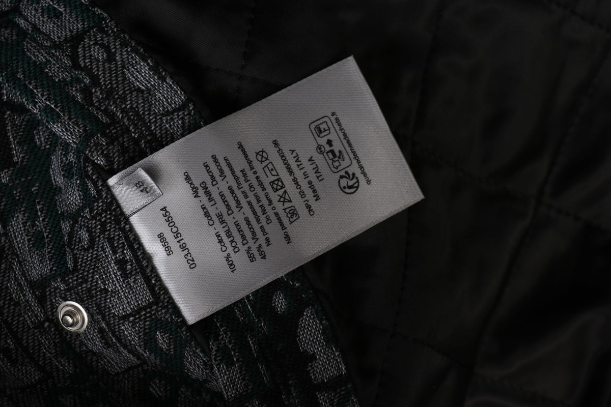 Dior All-Over Oblique Gradient Bomber Jacket | Black / Dark Green