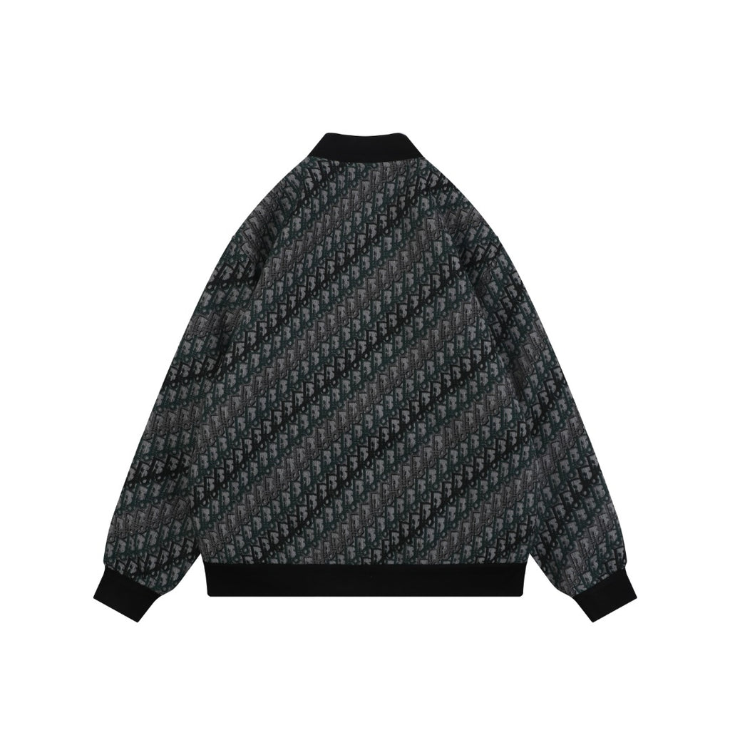 Dior All-Over Oblique Gradient Bomber Jacket | Black / Dark Green