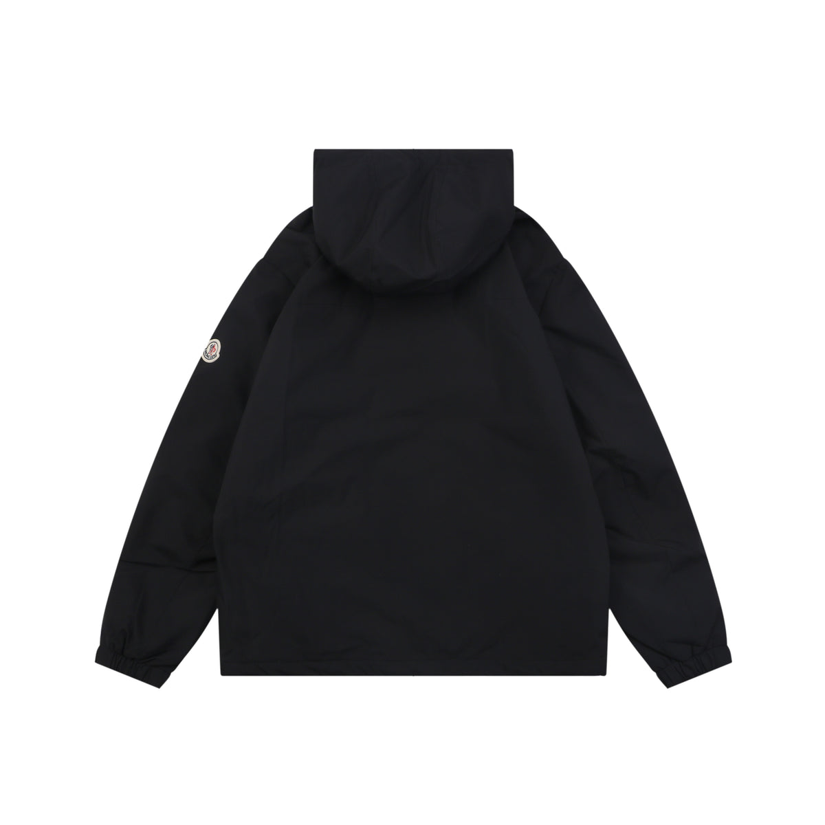 Moncler Tonal Shadow Text Logo Hooded Anorak | Black