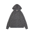 Dior All-Over Macro Oblique Jacquard Hooded Full-Zip Sweatshirt | Grey