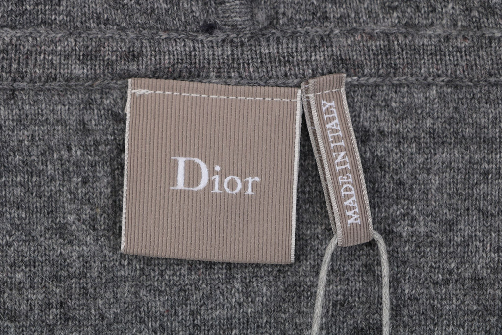 Dior All-Over Macro Oblique Jacquard Hooded Full-Zip Sweatshirt | Grey