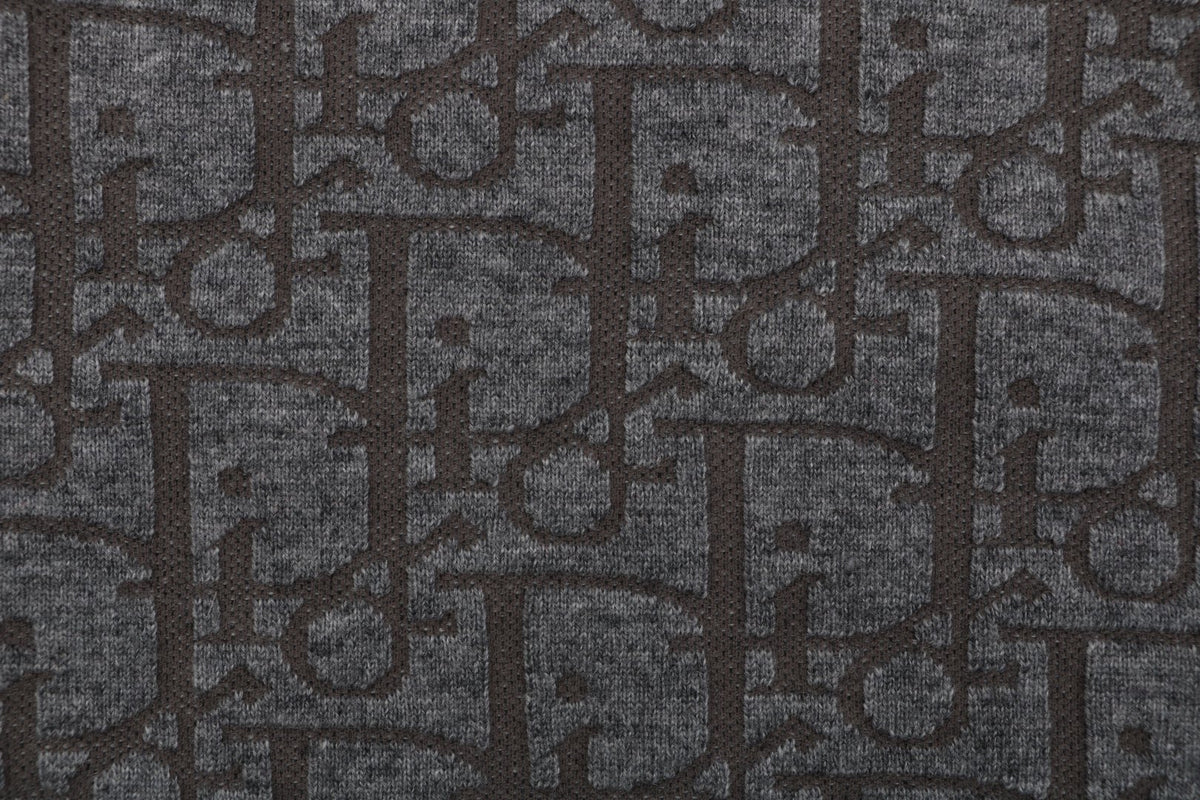 Dior All-Over Macro Oblique Jacquard Hooded Full-Zip Sweatshirt | Grey