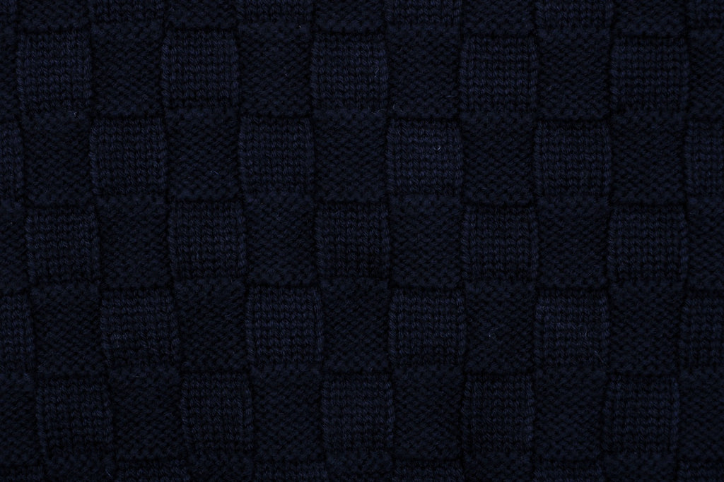 Louis Vuitton Mixed Texture Checkerboard Panel Half-Zip Sweater | Black
