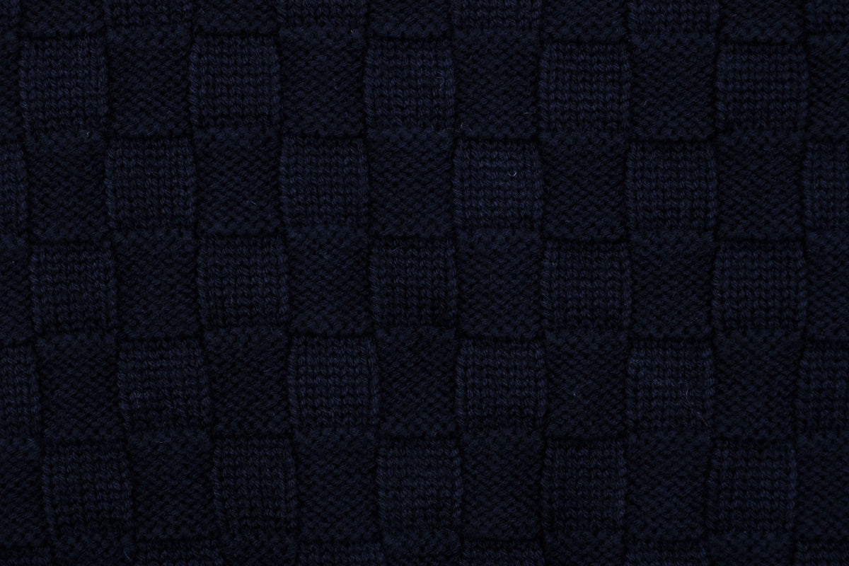 Louis Vuitton Mixed Texture Checkerboard Panel Half-Zip Sweater | Black