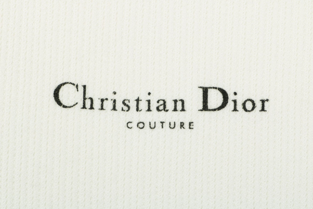 Dior CD Logo Waffle-Knit Wide-Collar Sweater in White